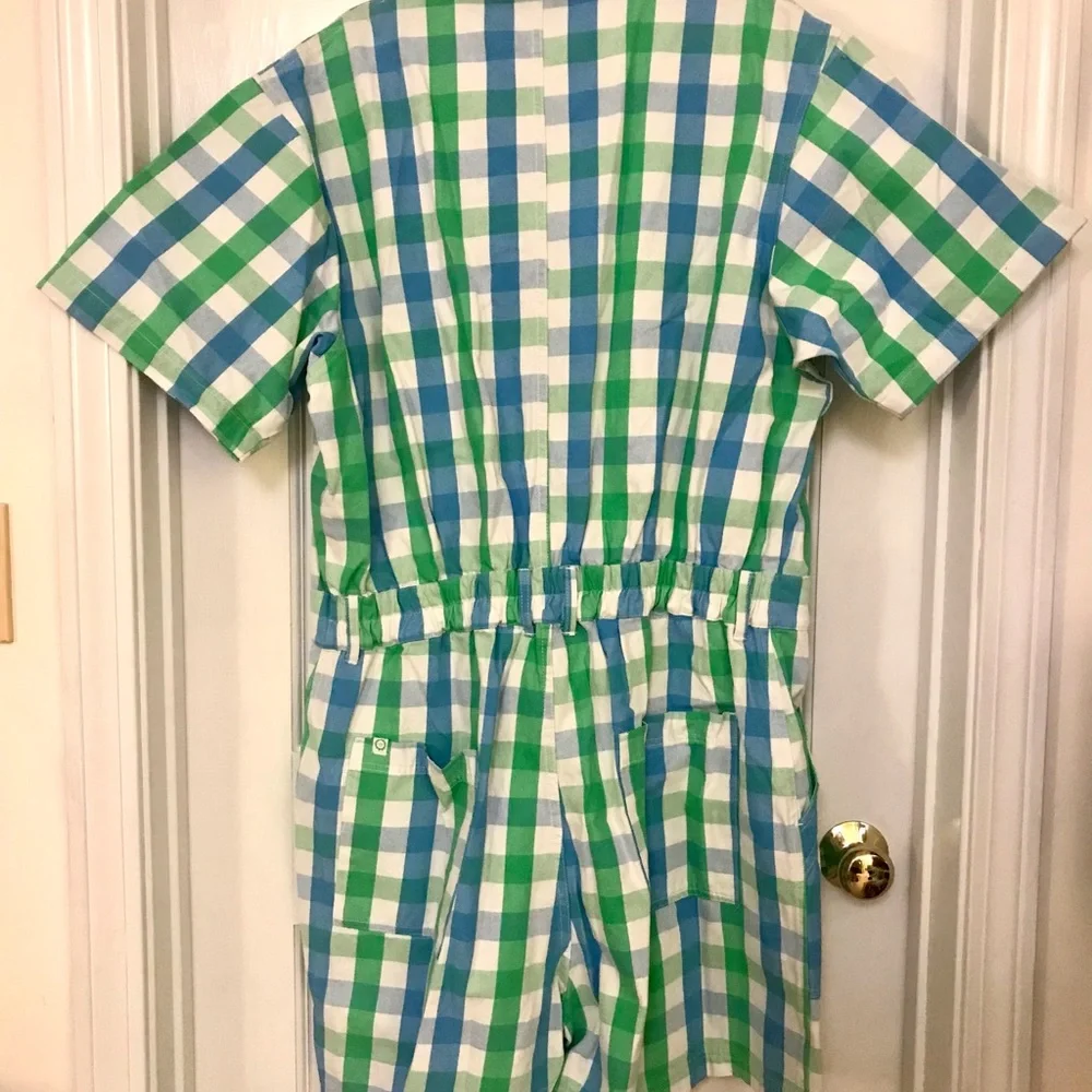 NWOT Big Bud Press Blue Gingham Romper - Picture 6 of 8